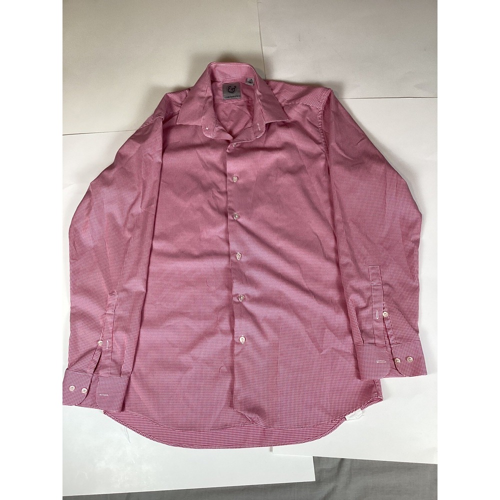 Kilburne & Finch Mens Size 15 32/33 Button Down Dress Shirt Comfort Stretch